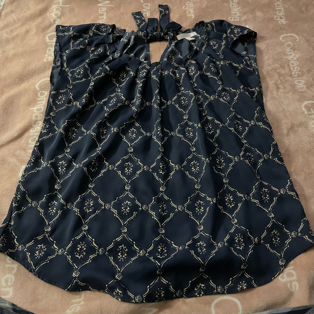 Elegant dark blue and Gold Women's Top